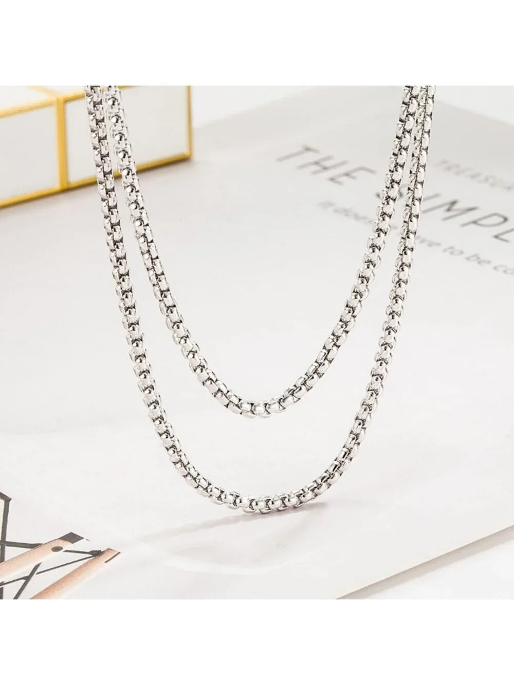 925 Sterling Silver Square Rolo Link Choker Necklace for Men & Women - 18
